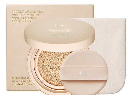 HUXLEY  Own Attitude Cover Cushion SPF50+ PA+++ 12g, 1 White Desert, 1 Count