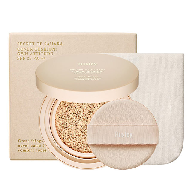 HUXLEY  Own Attitude Cover Cushion SPF50+ PA+++ 12g, 1 White Desert, 1 Count