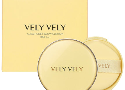 BLY BLY  Aura Honey Glow Cushion Foundation 15g + Refill 15g, 23 Natural Beige, 1 Set