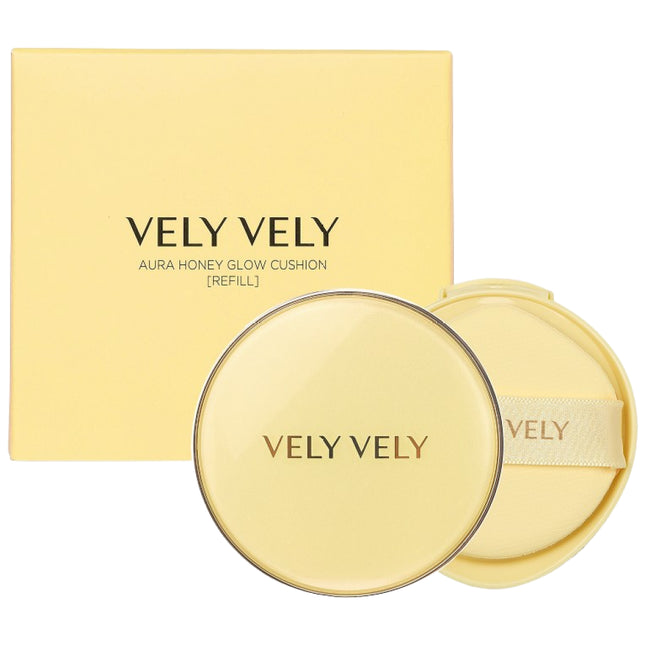 BLY BLY  Aura Honey Glow Cushion Foundation 15g + Refill 15g, 23 Natural Beige, 1 Set