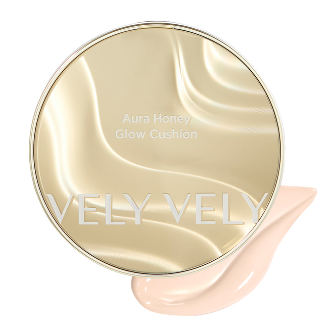 VELY VELY  Aura Honey Glow Cushion Foundation 15g, Shade 21 Light, 1 Count