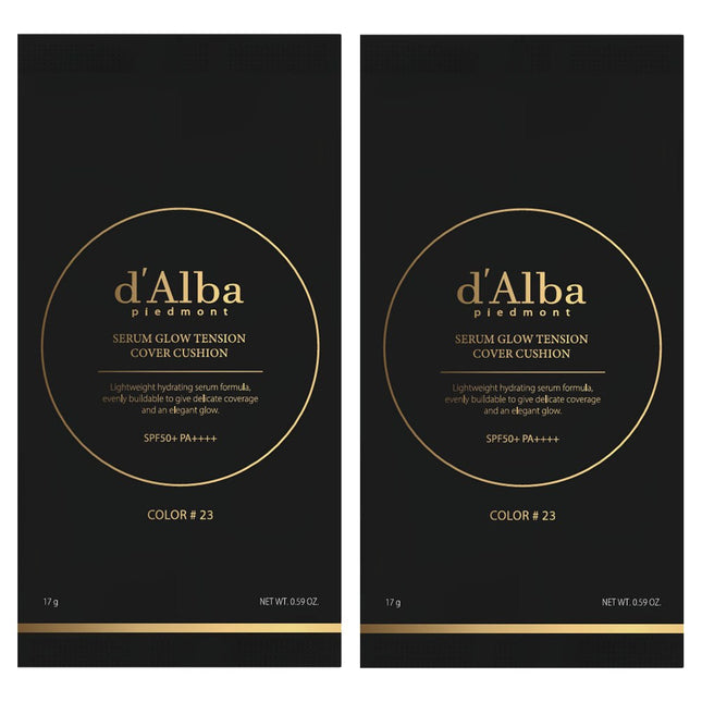 D'ALBA  Ser um Glow Tension Cover Cushion Refill 17g, 2 shades, 2 Count