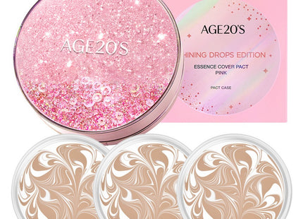 AGETWOONIS  Shining Drop Edition Pink Pact 12.5g Set, Shade 21 White Latte, 1 Count