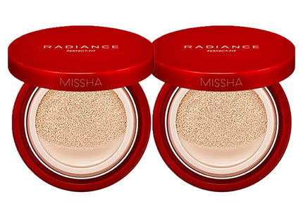 MISSHA Missha Radiance Perfect Fit Cushion 15g, 21 Vanilla, 2 Count