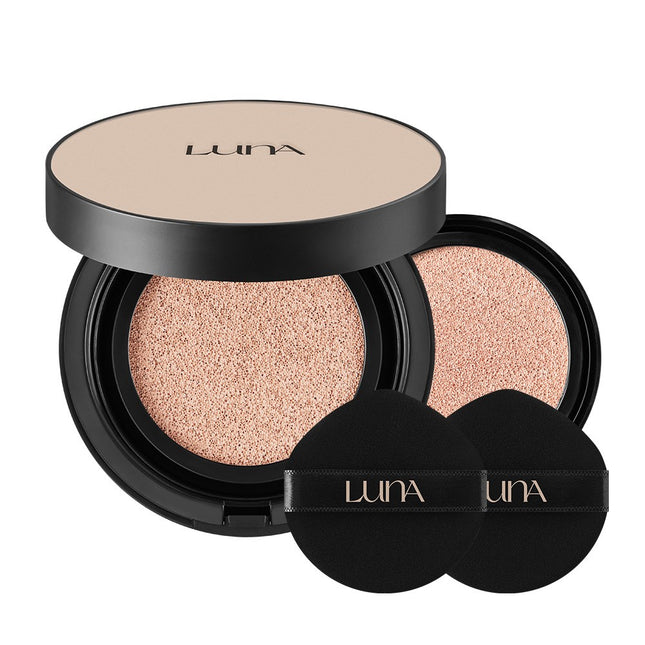 LUNA  Long Lasting Conceal Fixing Cushion SPF50+ PA++++ 13.5g + Refill, Shade 21 Cool Ivory, 1 Set