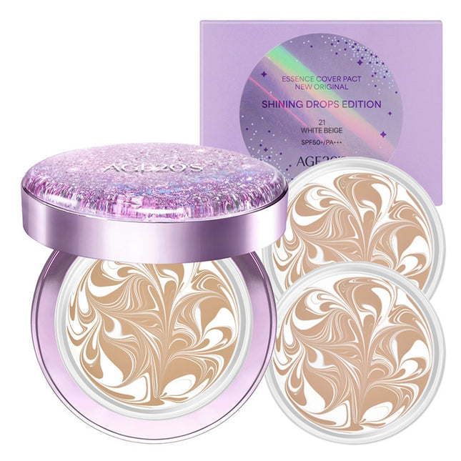 AGE 20S  NEW ORIGINAL SHINING DROPS EDITION ESSENCE COVER PACT PURPLE 12.5g SET