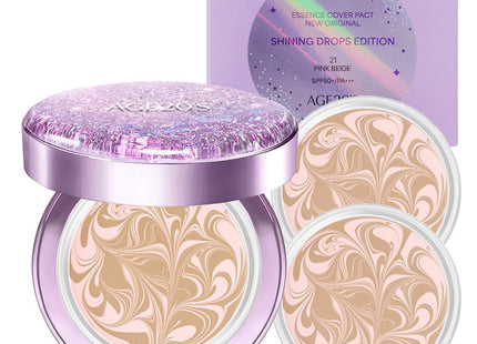 AGE 20'S  NEW ORIGINAL SHINING DROPS EDITION ESSENCE COVER PACT PURPLE 12.5g SET