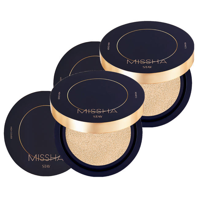 MISSHA  Stay High Cover Cushion Foundation 14g, 23 Sand (2 Pack)