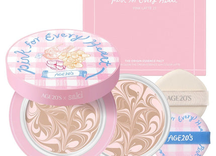 AGE 20'S  Pink For Every Heart Edition The Origin Essence Pact Set Pink Latte 21, 1 ea