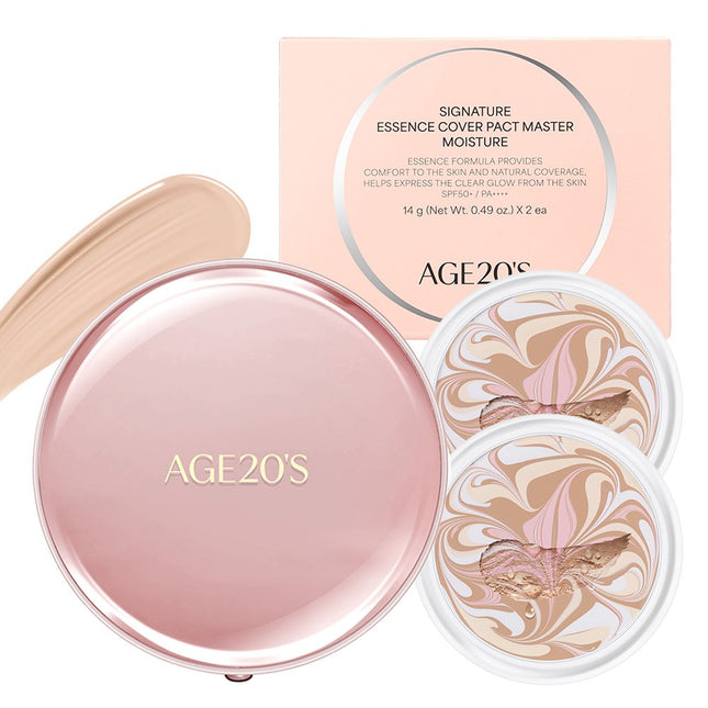 AGE 20S  Signature Essence Cover Pact Master Moisture Case + Refill 14g 2p, Shade 21, 1 Count