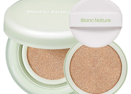 BLANC NATURE  Fiji Zero Air Fit Cushion 15g + Refill + Puff Set, 23N Ginger, 1 Count