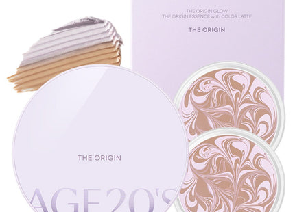 AGELESS20S  The Origin Essence Pact Case 1 + Refill 2, No. 23 Lavender Latte, 1 Unit