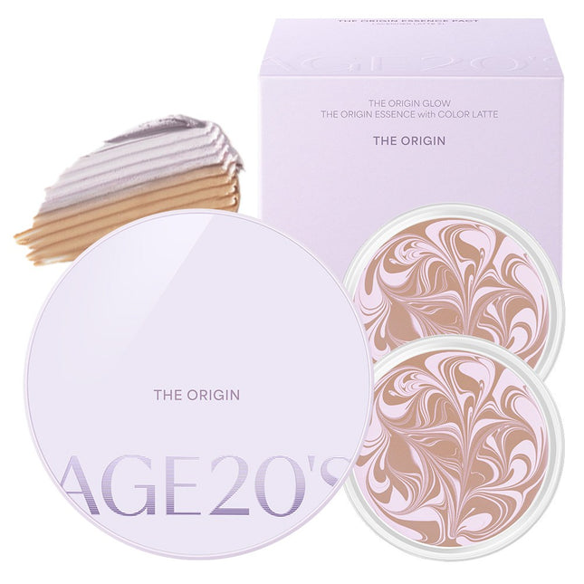 AGELESS20S  The Origin Essence Pact Case 1 + Refill 2, No. 23 Lavender Latte, 1 Unit