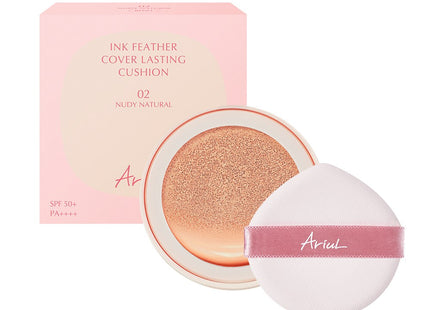ARIAL Ariel Ink Feeder Lasting Cushion SPF50+ PA++++ Refill 15g, Shade 2 Nudy Natural, 1 Count