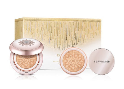 ISA KNOX  Terbina Advanced Essence Cushion 15g + Refill 15g + Loose Powder 7g Set, Shade 21 Light Beige, 1 Count