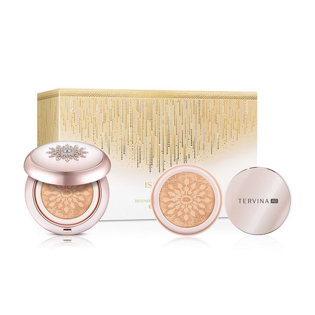 ISA KNOX  Terbina Advanced Essence Cushion 15g + Refill 15g + Loose Powder 7g Set, Shade 21 Light Beige, 1 Count
