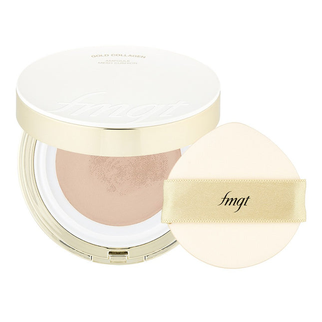 THE FACE SHOP FMG Gold Collagen Ampoule Mesh Cushion 13g, 201 Apricot Beige, 1 Count