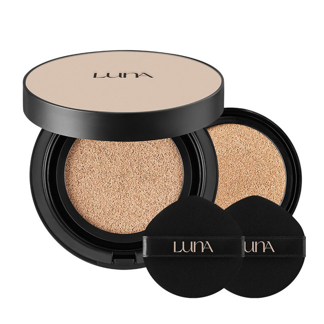LUNA  Long Lasting Conceal Fixing Cushion 13.5g + Refill, Shade 23 Medium Beige, 1 Count