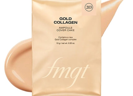 THE FACE SHOP FRP New Gold Collagen Cover Cake Refill 15g, 203 Natural Beige, 1ea