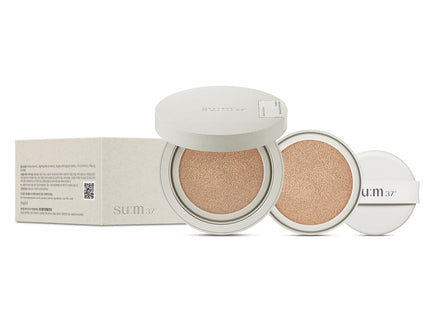SU:M37  Skin Saver Soft Glow Cushion Foundation 13g + Refill 13g, No. 13 Light Beige, 1 Set