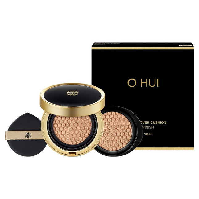 OHUI  Ultimate Cover Satin Finish Cushion Foundation 15g + Refill 15g, Shade 01 Milk Beige, 1 Set