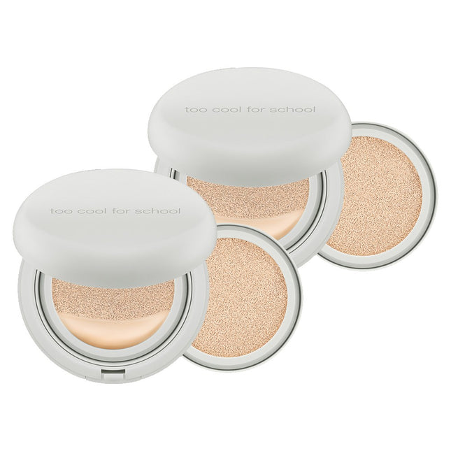 TOO COOL FOR SCHOOL Art Class Studio de Tente Fixing Cover Cushion SPF50+ PA++++ 12g + Refill 12g, 1 Porcelain (Set of 2)