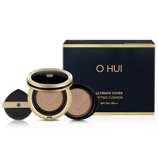 OHUI  Ultimate Cover Lifting Cushion SPF50+ PA++++ 15g + Refill 15g, Shade 02 Honey Beige