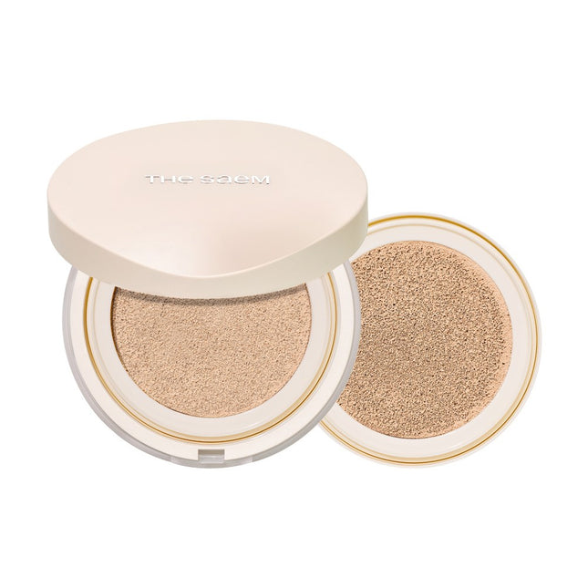 THE SAEM  Cover Perfection Concealer Cushion Renew 12g + Refill 12g Set, 2.0 Rich Beige, 1 Count