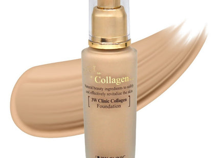 3W CLINIC  Collagen Foundation 50ml, Shade 23 Natural Beige, 1 Count