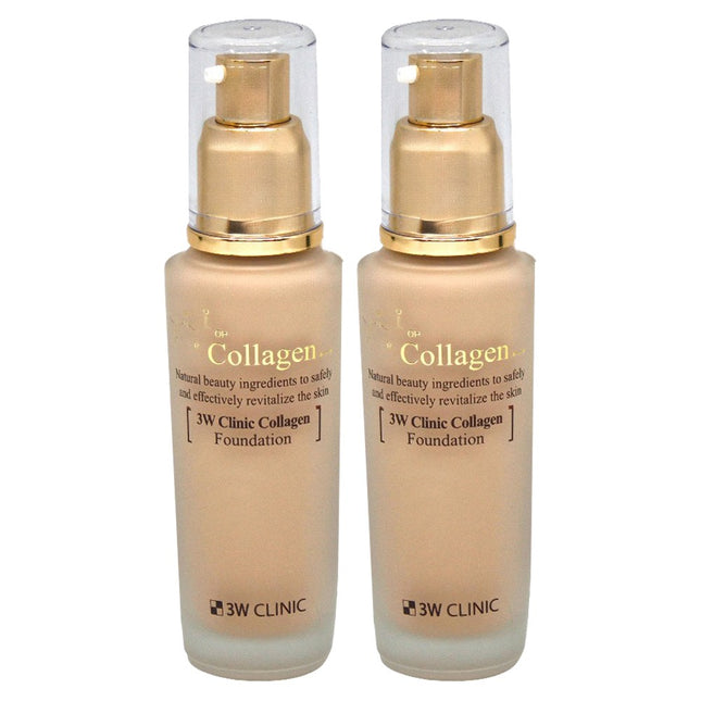 3W CLINIC  Collagen Foundation 50ml Natural Beige 23 (2 Count)