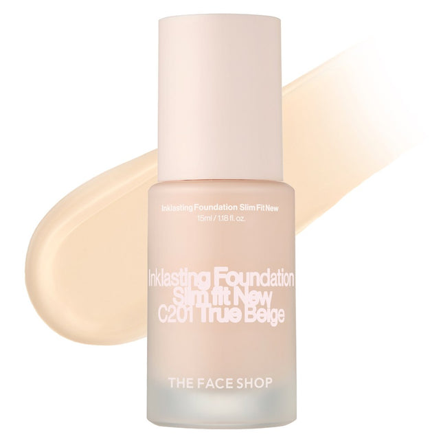THE FACE SHOP  Ink Lasting Foundation Slim Fit New 15ml, C201 True Beige, 1 item