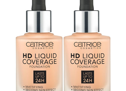 CATRICE  HD Liquid Coverage Foundation 30ml, Sand Beige 030 (2 Pack)