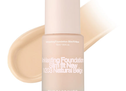 THE FACE SHOP  Ink Lasting Foundation Slim Fit New 15ml, V203 Natural Beige, 1 Count