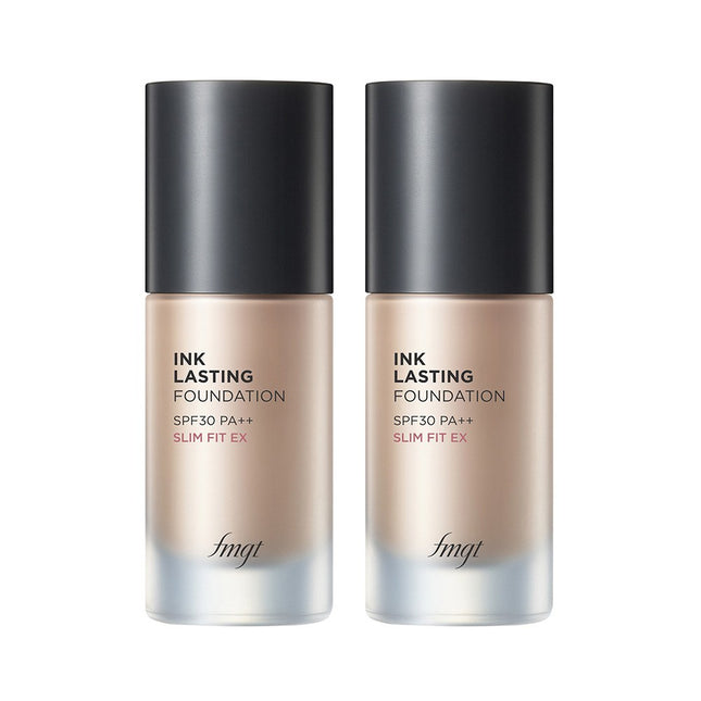 THE FACE SHOP  Ink Lasting Foundation Slim Fit EX 30ml, 2 Count, V103 Bright Cream Beige