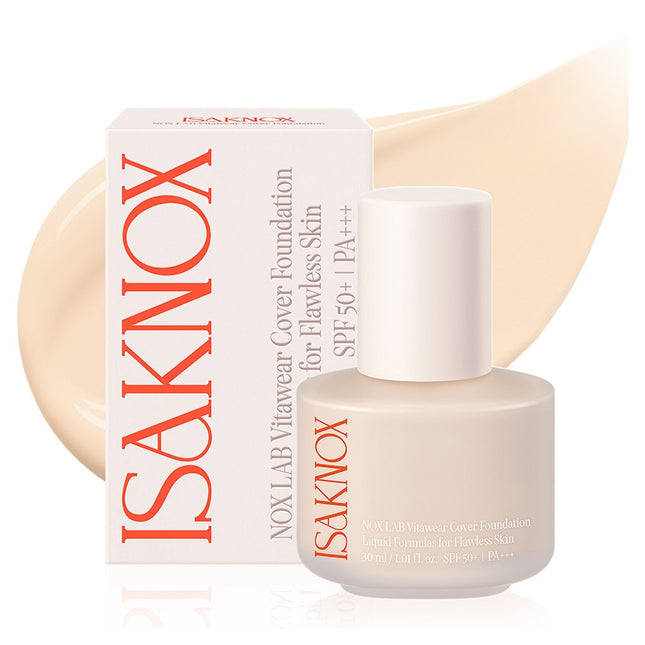 ISA KNOX  Noxlab Vita Wear Cover Foundation 30ml, Shade 21 Light Beige, 1 Count