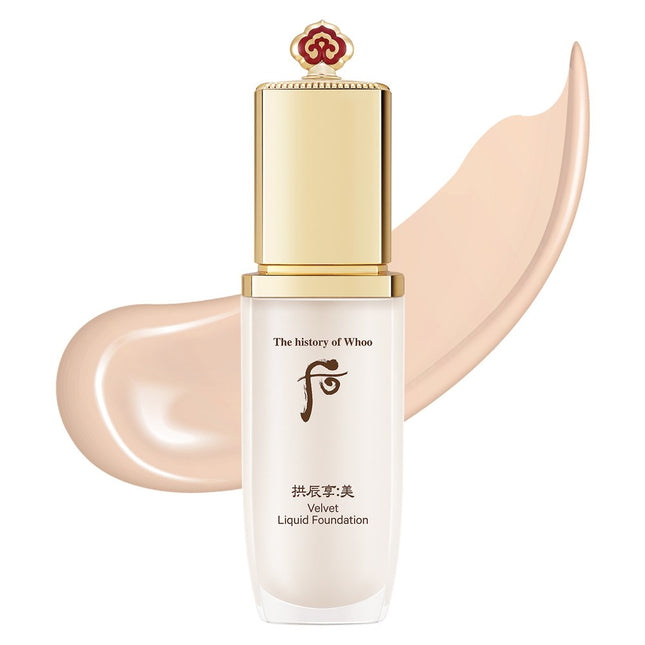 THE HISTORY OF WHOO  Gongjinhyang Mi Velvet Liquid Foundation 40ml, 21 Beige, 1 Count