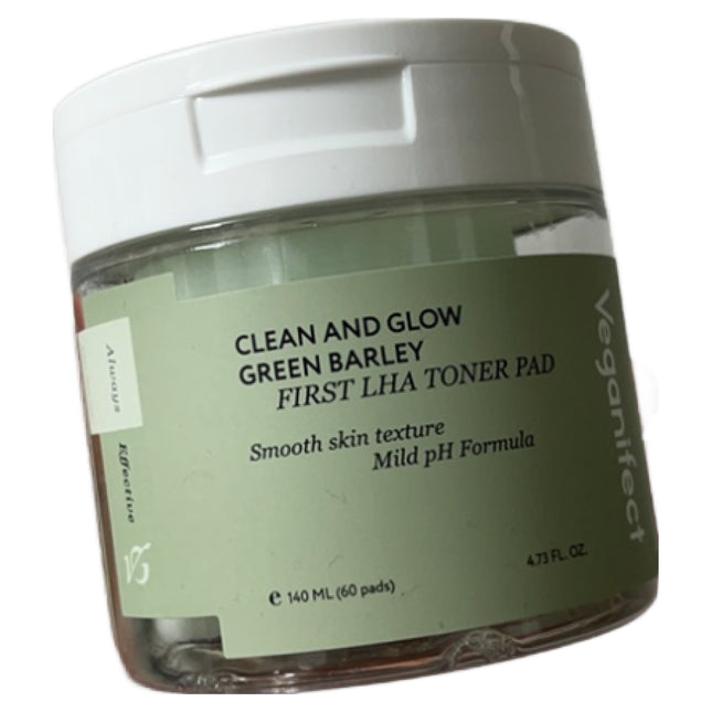 VEGAN EFFECT Vegan Effect Young Barley First LHA Toner Pad 140ml, 60 ct, 1 pack