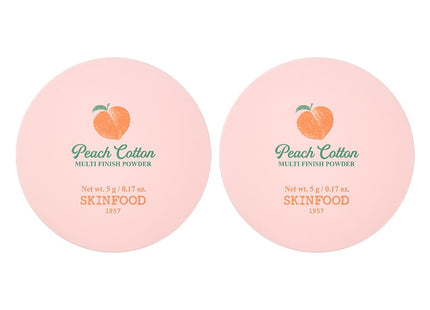 SKINFOOD  Peach Cotton Multi Finish Powder 5g, White, Set of 2