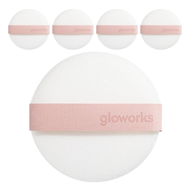 GLOWORKS  Powder Cushion Puff 5p, Mixed Colors, 1 Count