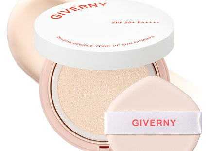 GIVERNY  Close Fit Double Tone-Up Clear Sun Cushion Ivory SPF50+ PA++++, 25g, 1 count