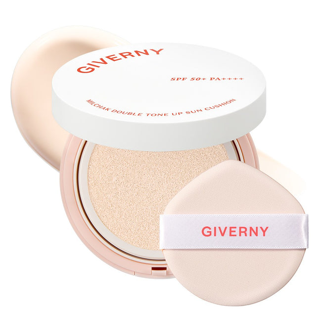 GIVERNY  Close Fit Double Tone-Up Clear Sun Cushion Ivory SPF50+ PA++++, 25g, 1 count