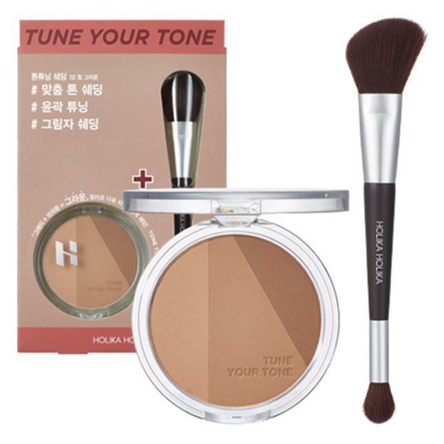 HOLIKA HOLIKA  Tone Tuning Shading + Brush Set, 02 Warm Ground, 1 Count