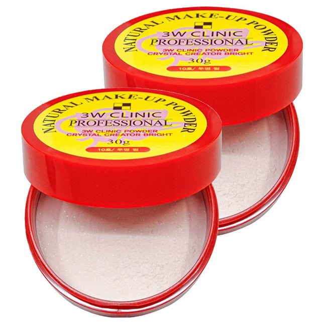 3W CLINIC  Natural Make-up Powder 30g, No. 10 Clear Pearl, 2ea