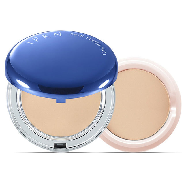 IPKUN  Skin Finish Pact Powder 14g + Refill 11g, No. 21 Nude Beige, 1 Set