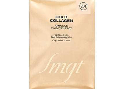 FMGT  Gold Collagen Two-way Pact Pouch Refill 9.5g, 201 Apricot Beige, 1 Count