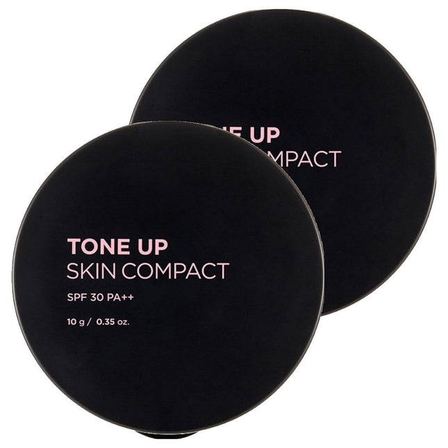 THE FACE SHOP  Tone Up Skin Pact 10g, V203 Natural Beige, Set of 2