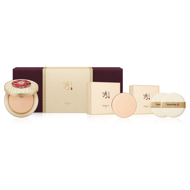 SURYEHAN  Chaehwalyoon Fact 20g + Refill 20g + Puff 2p Set, Shade 21 Bright Apricot, 1 Each