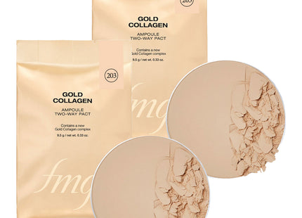 FMGT  Gold Collagen Ampoule Two-way Pact Refill 9.5g, 203 Natural Beige, 2 Count