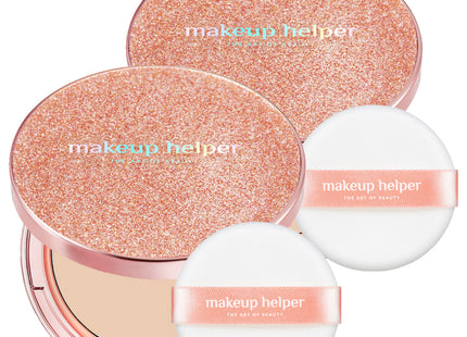 MAKEUP HELPER  Art Pact Original Pro Finish Rose Glitter Pact Powder 25g, No. 23 Natural Beige, 2 Count