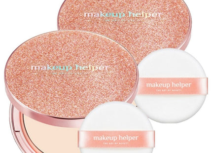 MAKEUP HELPER  Art Pact Original Pro Finish Rose Glitter Pact Powder 25g, 21 Natural Beige, 2 Count